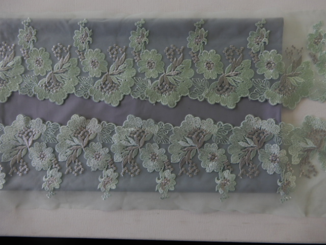 Lingeriepakket - minty grey flower lace