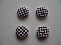 Knopen - zwart/ witte ruit  Ø 1.5cm