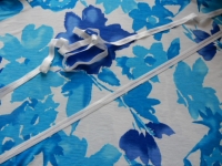slip - tricot bleu bloemen