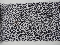 Stretch strookkant - zwart / wit panterprint