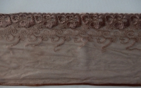 Tulekant ( niet rekbaar) - geborduurd brons bruin