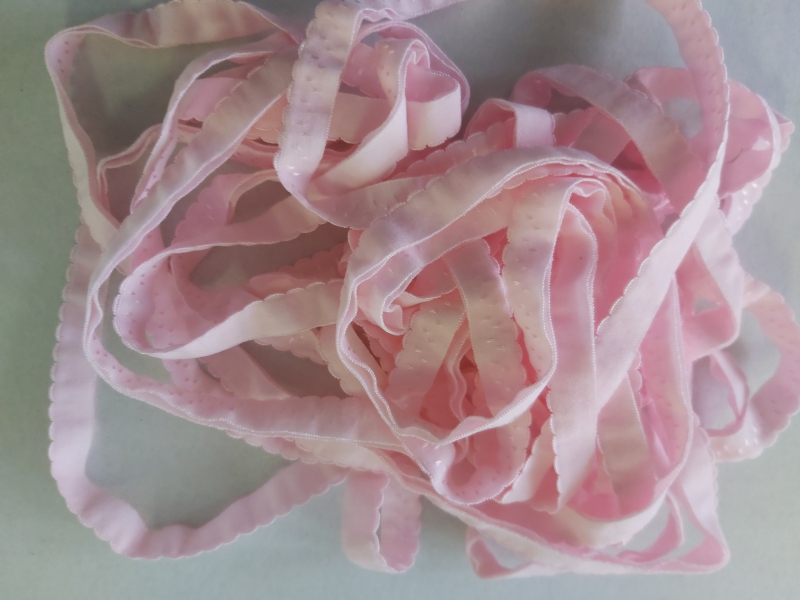 Pink sier omvouw elastiek vanaf 4 meter
